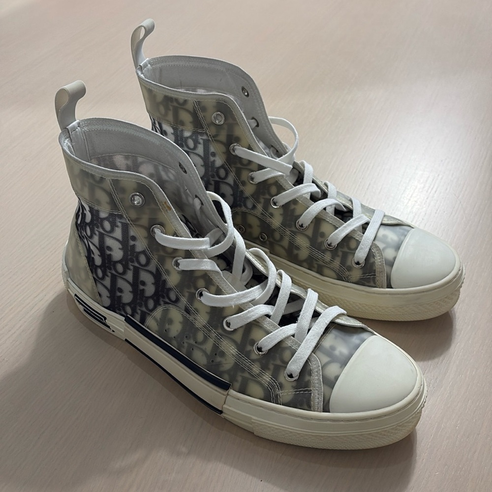Dior High-Top Sneakers in White and Gray